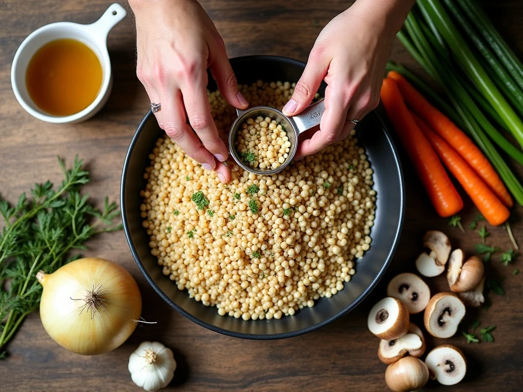 Ingredients for hearty mushroom barley soup