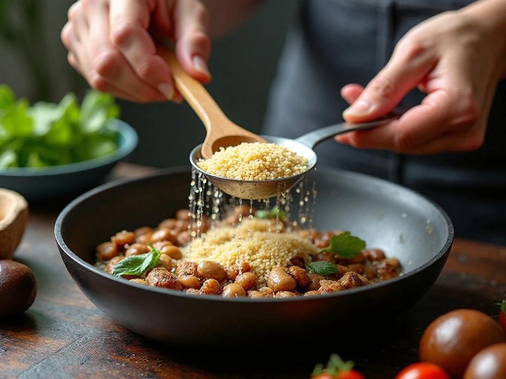 Rinsing quinoa and browning mushrooms for the best casserole texture