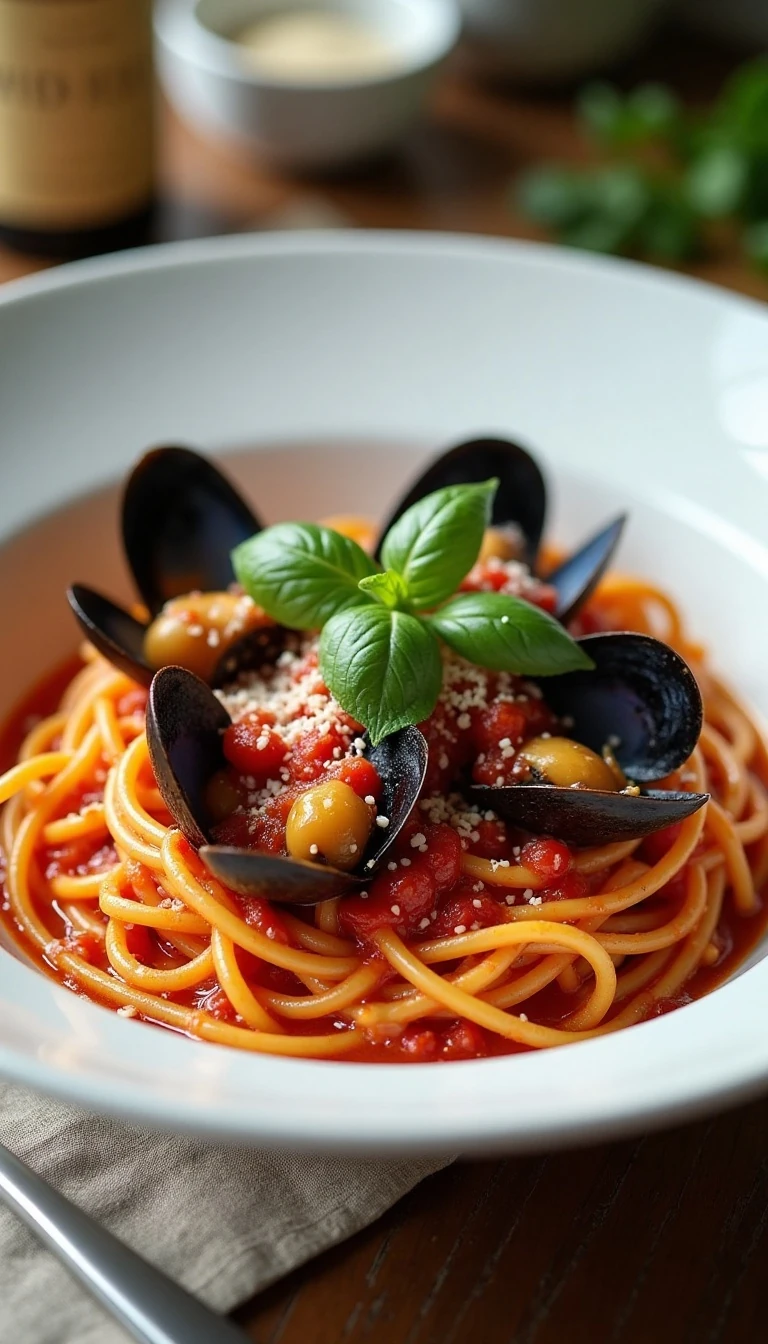 Easy Mussel Pasta with Rich Red Sauce Recipe