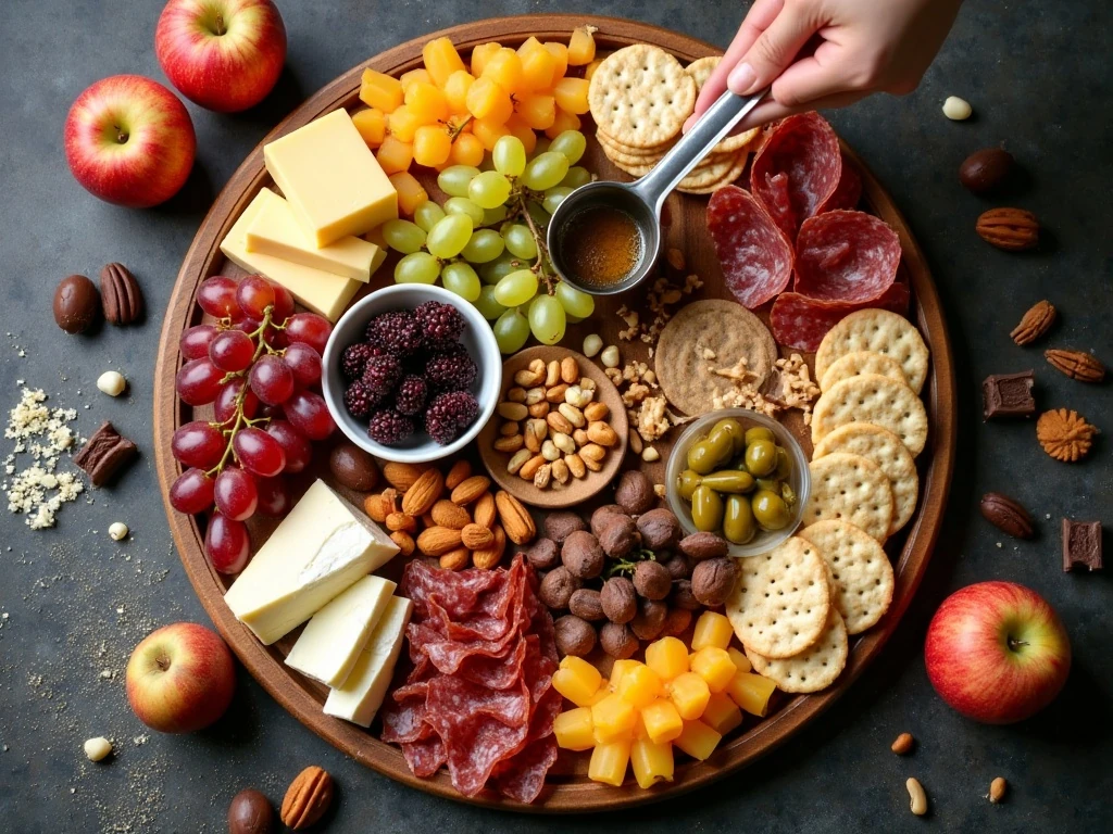 Ingredients for an easy New Year's Eve snack board