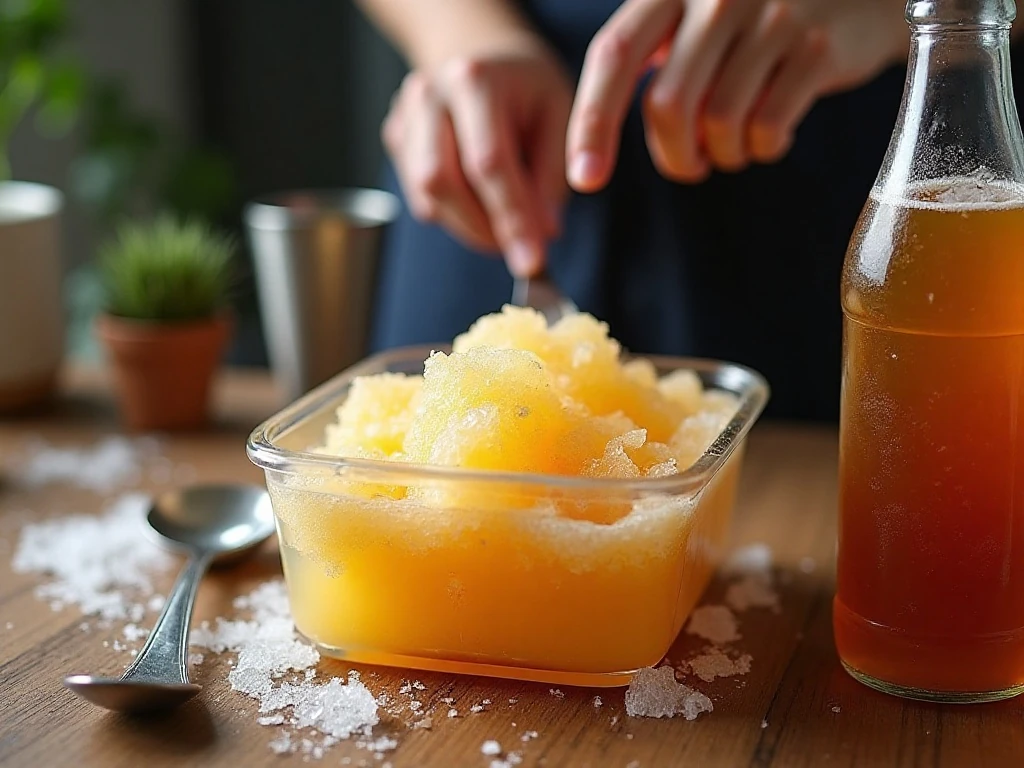 Softening and breaking up frozen Christmas slush before serving