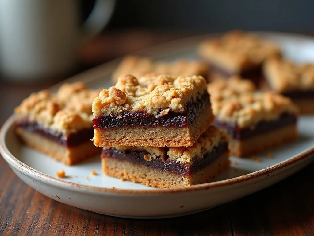 Newfoundland date crumble squares showing golden oat layers and chewy date filling