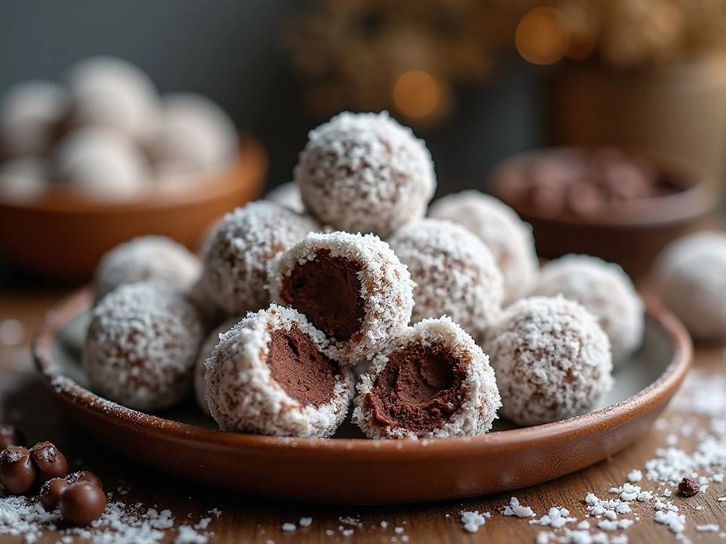 Platter of classic Newfoundland chocolate coconut snowballs