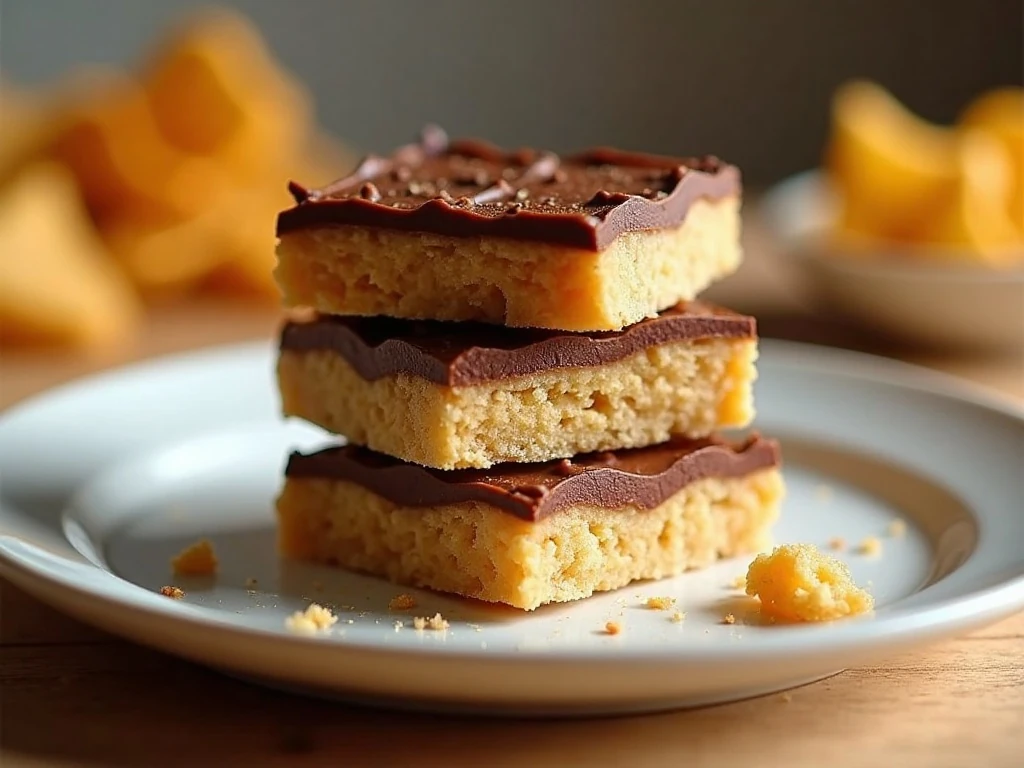 Stack of crunchy chocolate-topped Frito bars