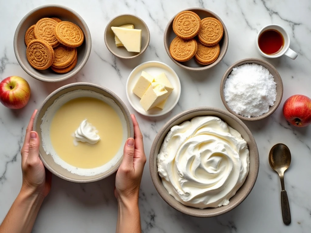Ingredients for no-bake caramel apple lush