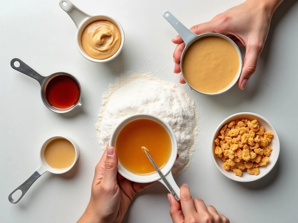 Ingredients for no-bake cornflake cereal cookies