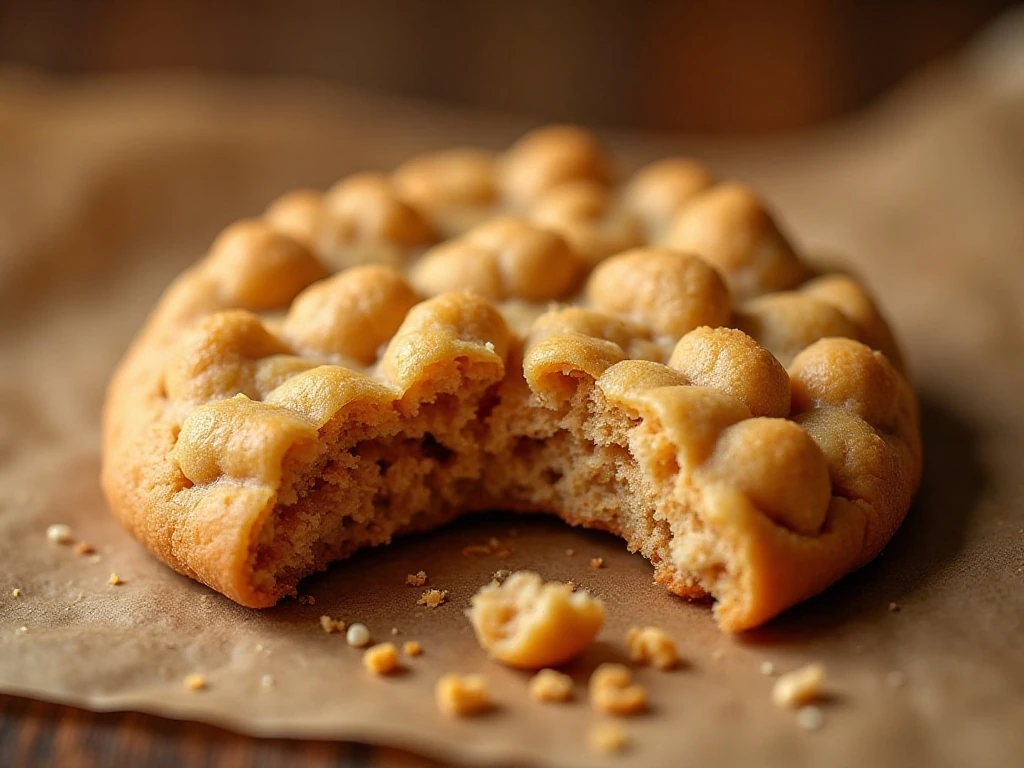 Close-up of the chewy peanut-butter coating and crisp cornflakes