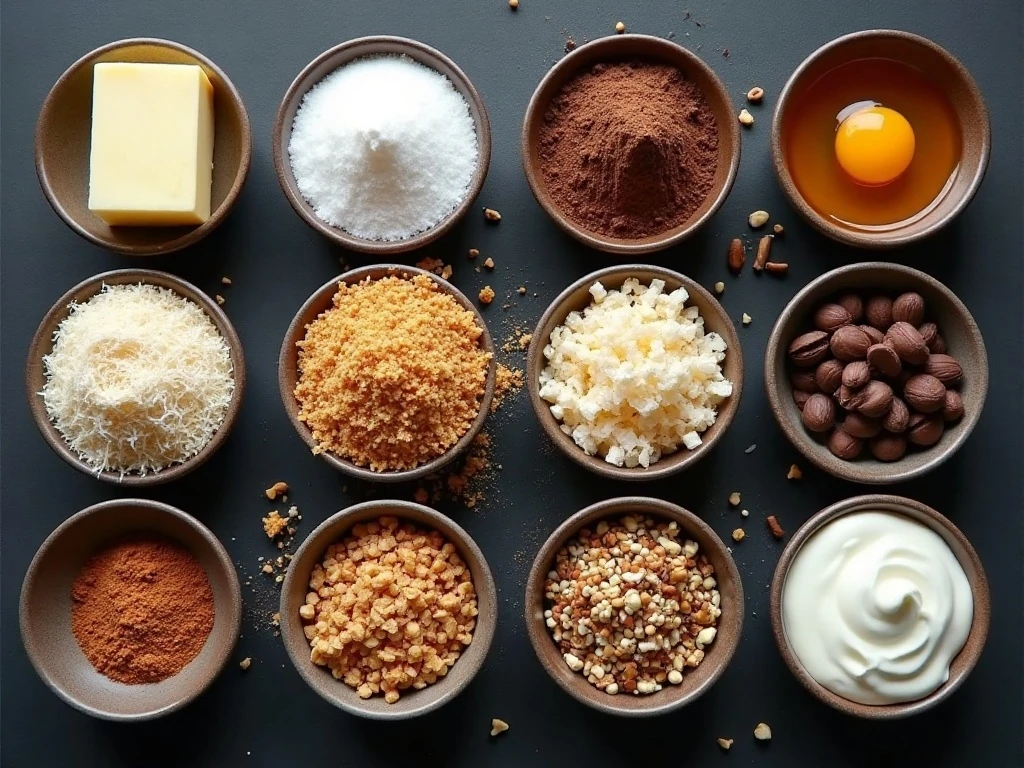 Ingredients for no-bake chocolate Halloween bars
