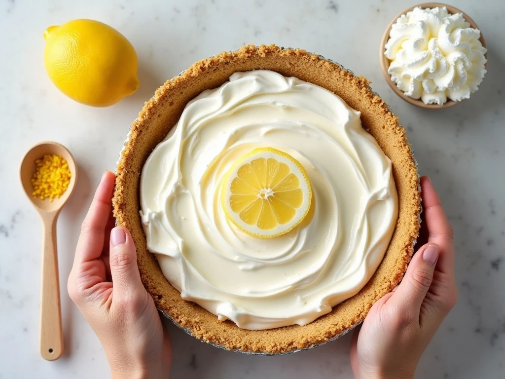 Ingredients for easy no-bake lemon cream pie