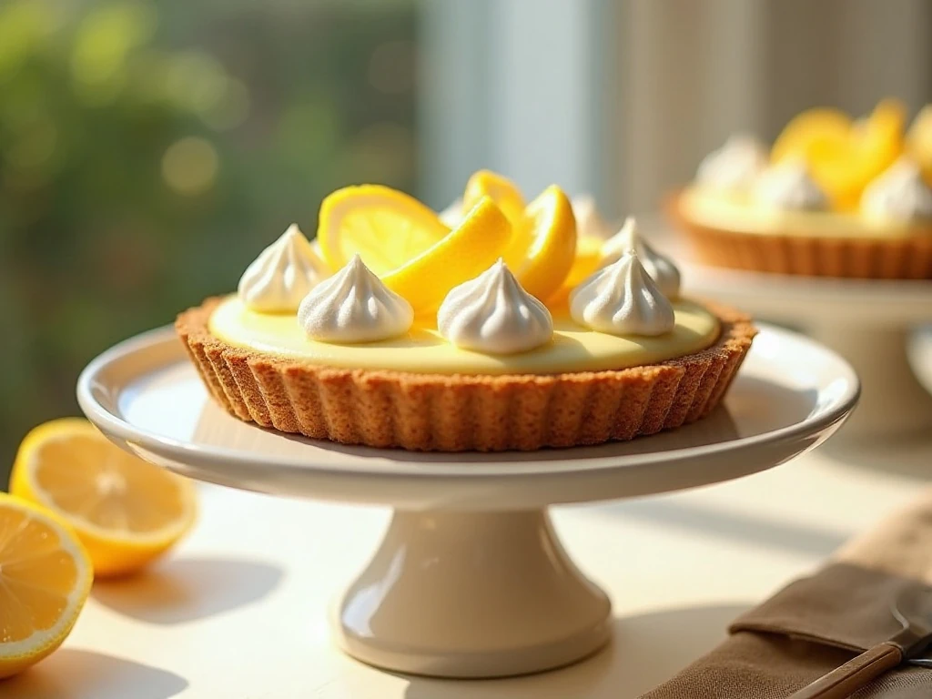 Whole no-bake lemon icebox pie ready to serve