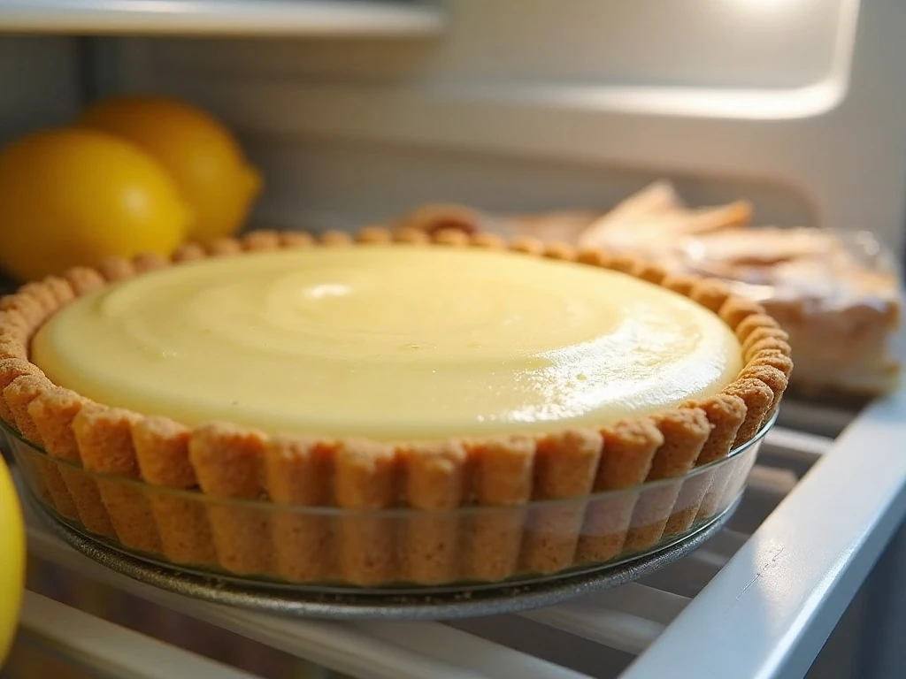 Chilled no-bake lemon pie ready for make-ahead serving