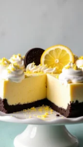 No-Bake Lemon Oreo Crust Cheesecake Icebox Pie Recipe