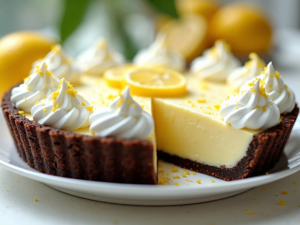 No-bake lemon Oreo cheesecake icebox pie with a creamy filling and cookie crust