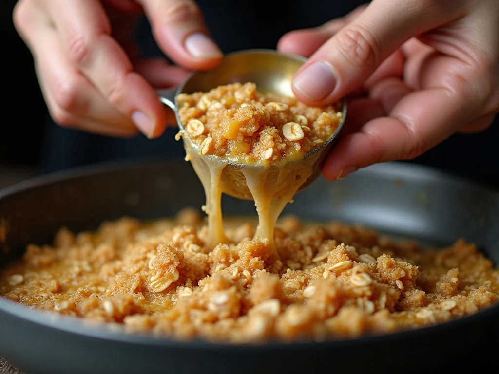 Quick-cooking oats softened in a buttery brown sugar mixture
