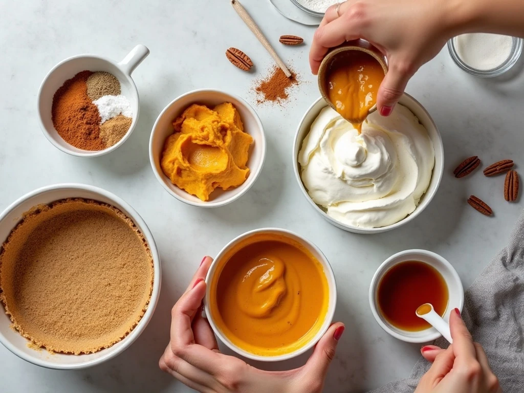 Ingredients for no-bake pumpkin cream pie