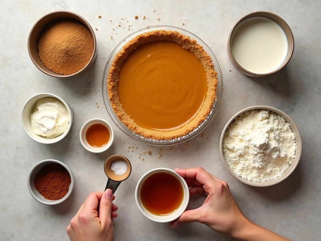 Ingredients for a gelatin-set no-bake pumpkin pie