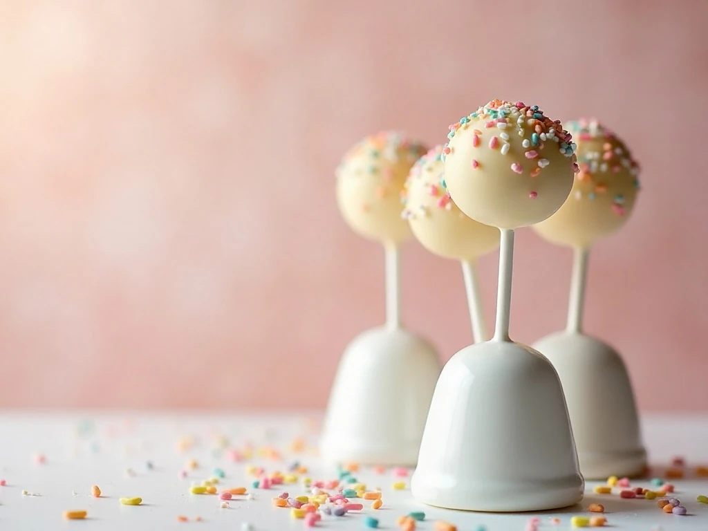 No-bake vanilla cake pops arranged for serving