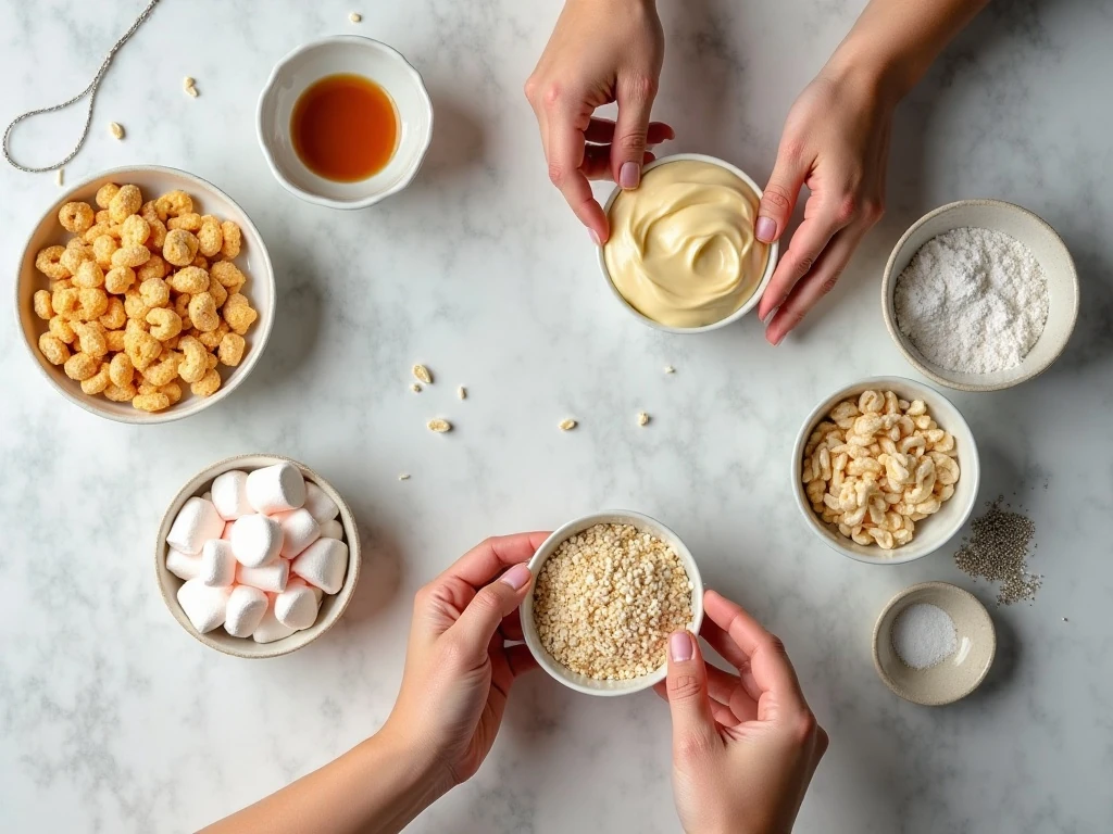 Ingredients for no-bake winter white cookies