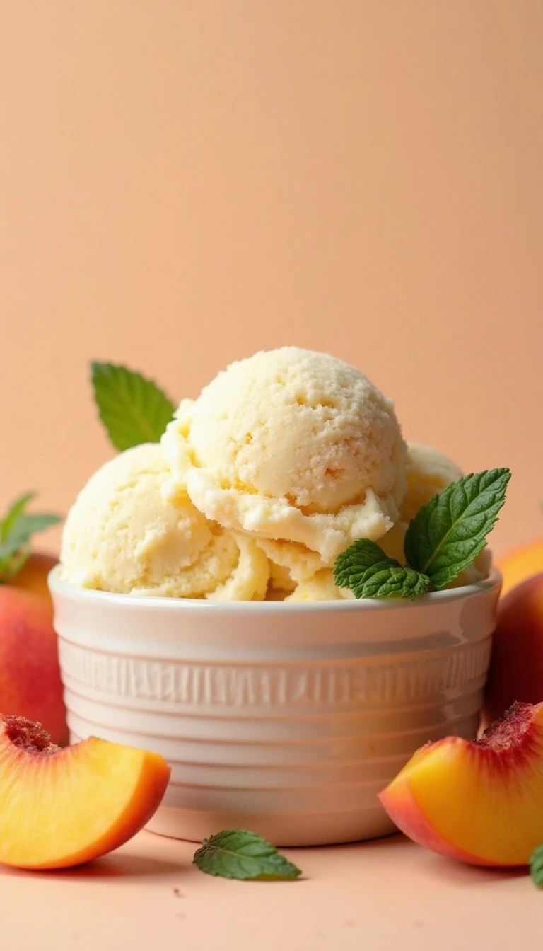 Easy No-Churn Peach Ice Cream Recipe