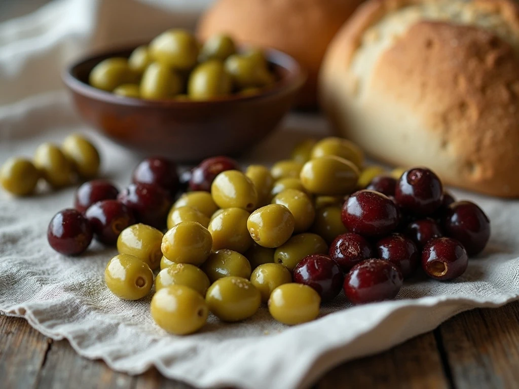 Mixed olives prepared for homemade olive bread