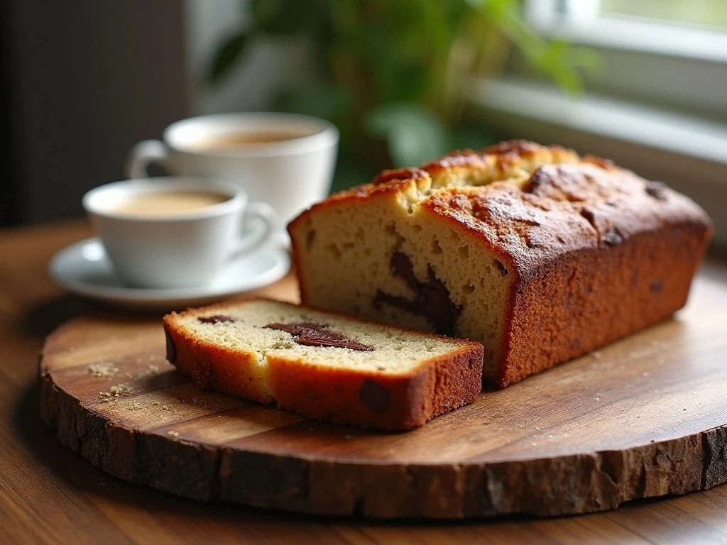 Slices of moist Nutella banana bread showing chocolate-hazelnut swirls