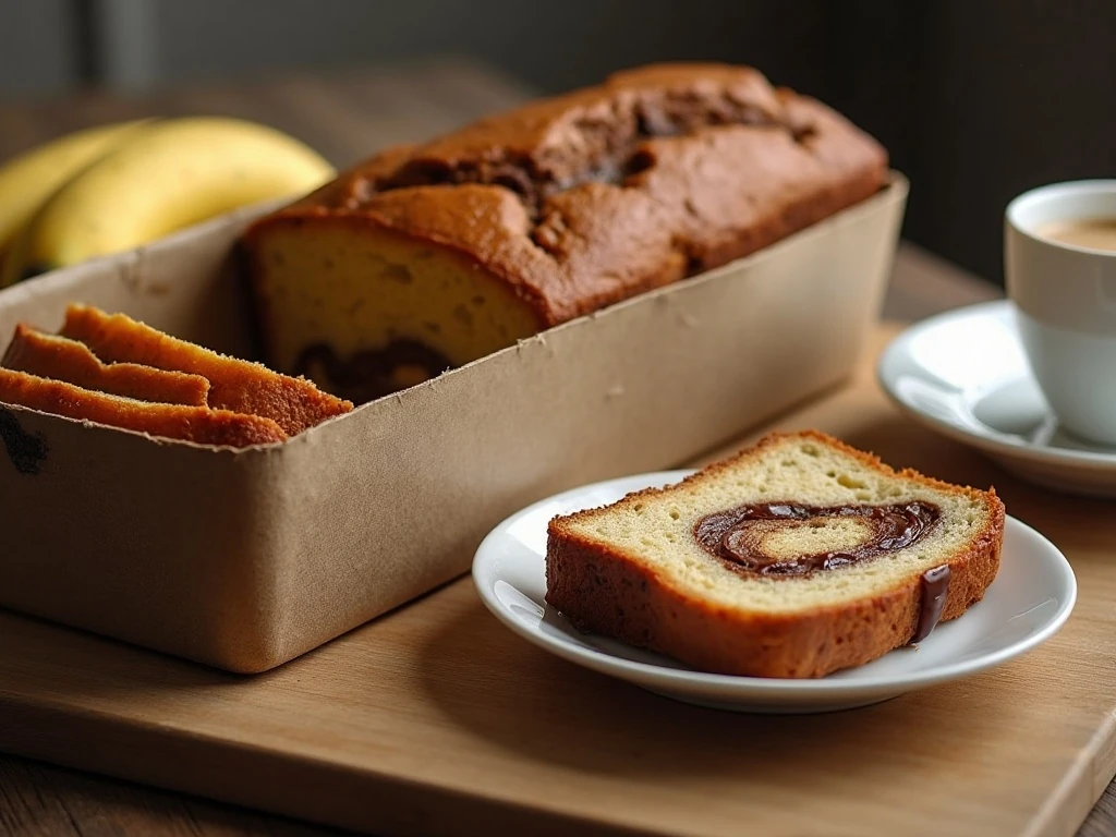 Sliced Nutella banana bread ready for storage or serving