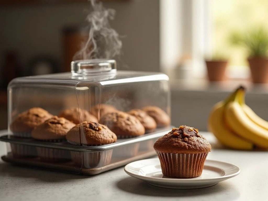 Nutella banana muffins stored for a quick breakfast
