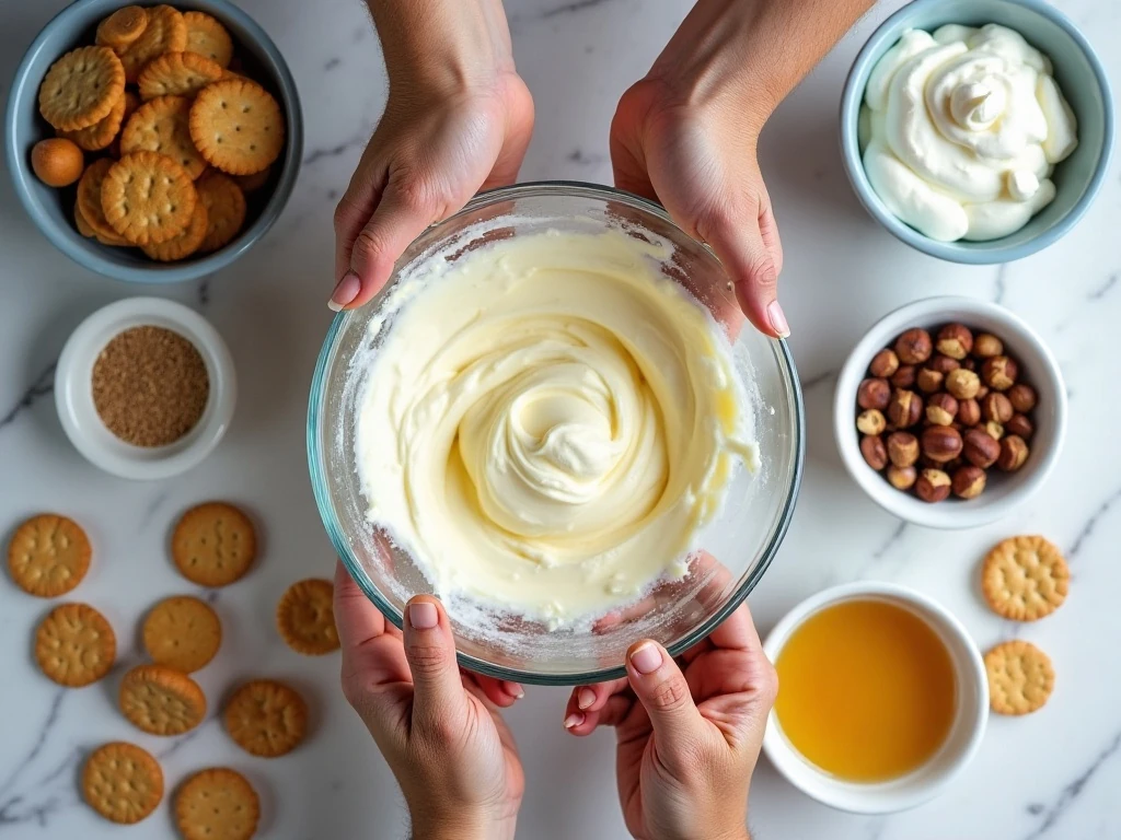 Ingredients for easy no-bake Nutella cheesecake
