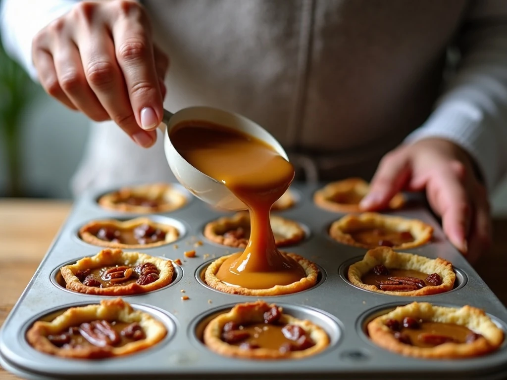 Filling pastry shells for homemade butter tarts