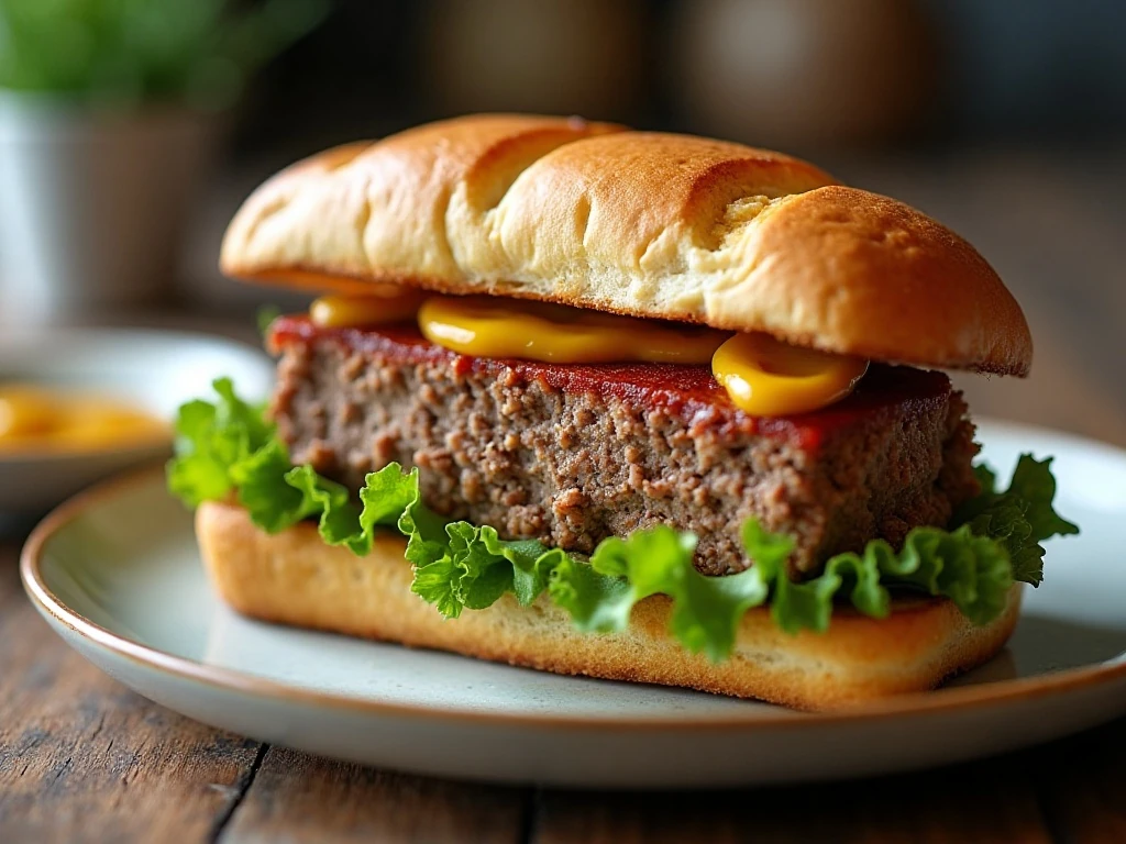 Meatloaf sandwich made with leftover glazed meatloaf