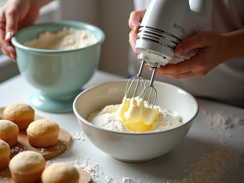Making soft cookie dough with butter and sugar