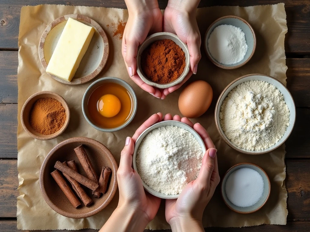 Ingredients for soft chewy molasses cookies
