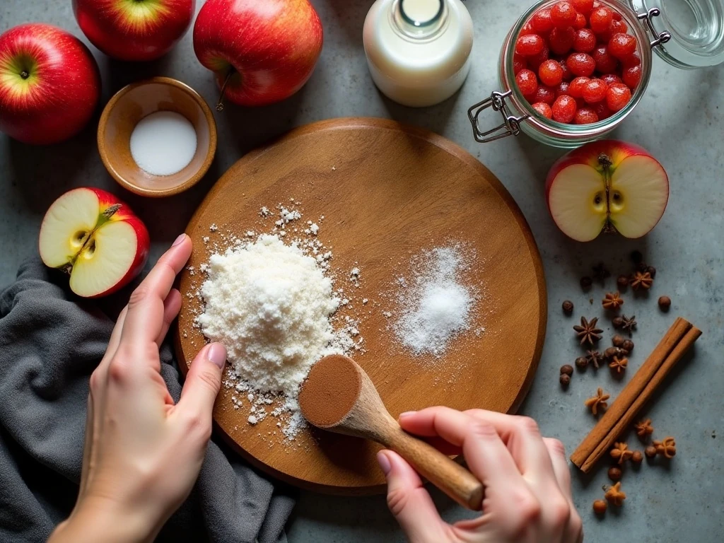 Ingredients for old-fashioned spiced apple rings