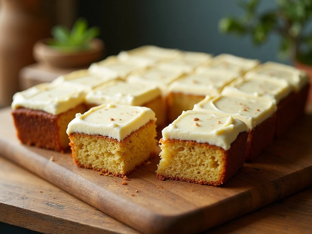 Moist old-fashioned zucchini cake squares with cream-cheese frosting
