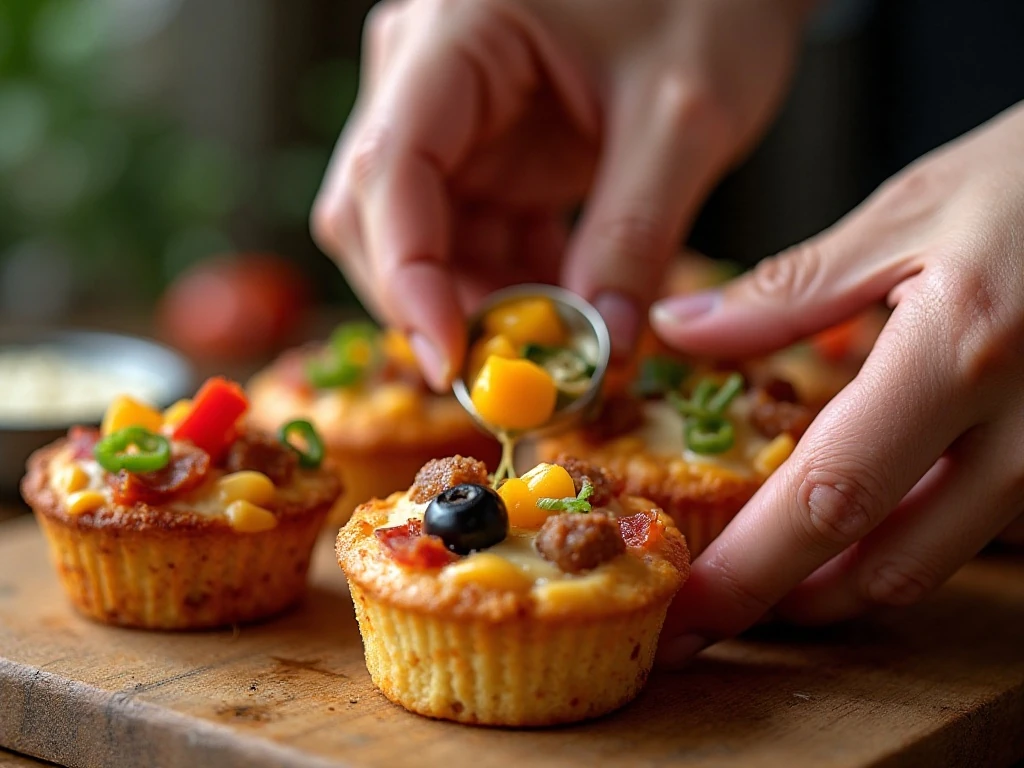 Optional toppings for customized pizza English muffins