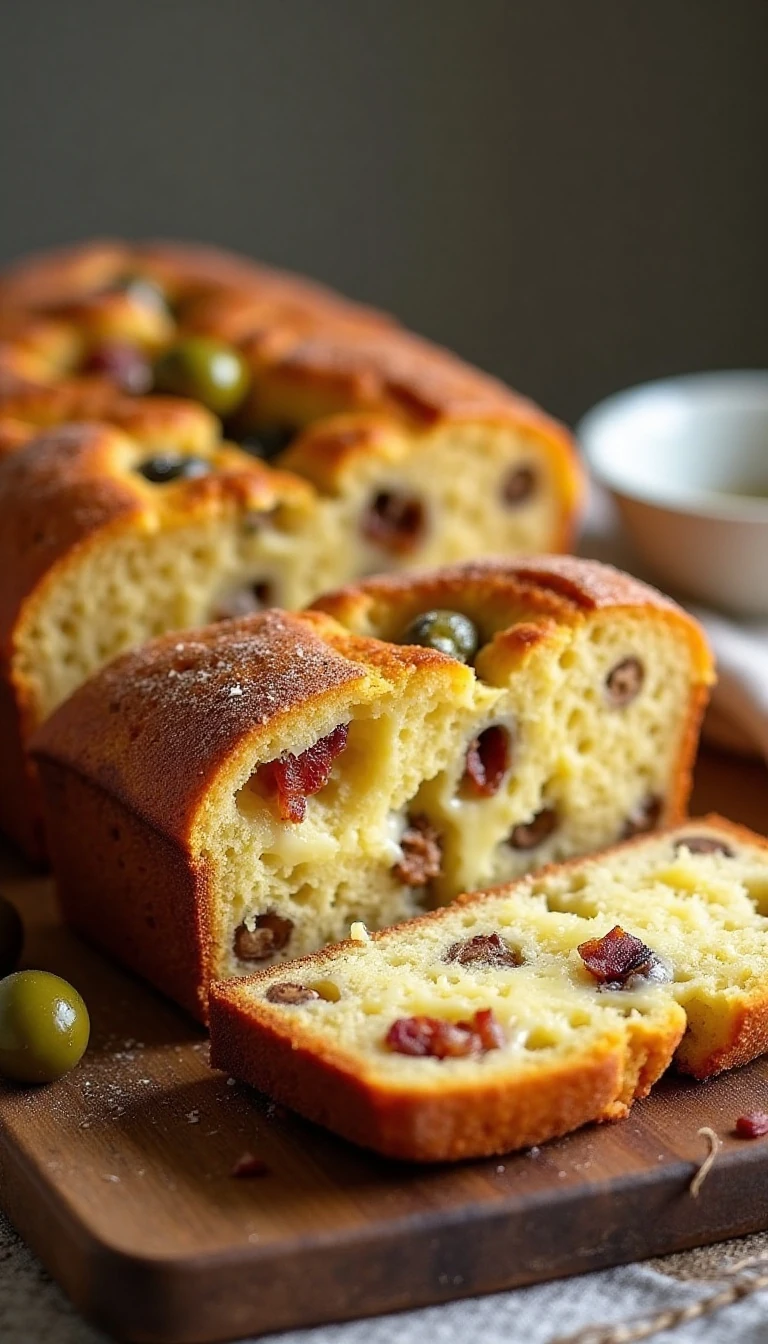 Easy Olive, Bacon, and Cheese Bread Recipe