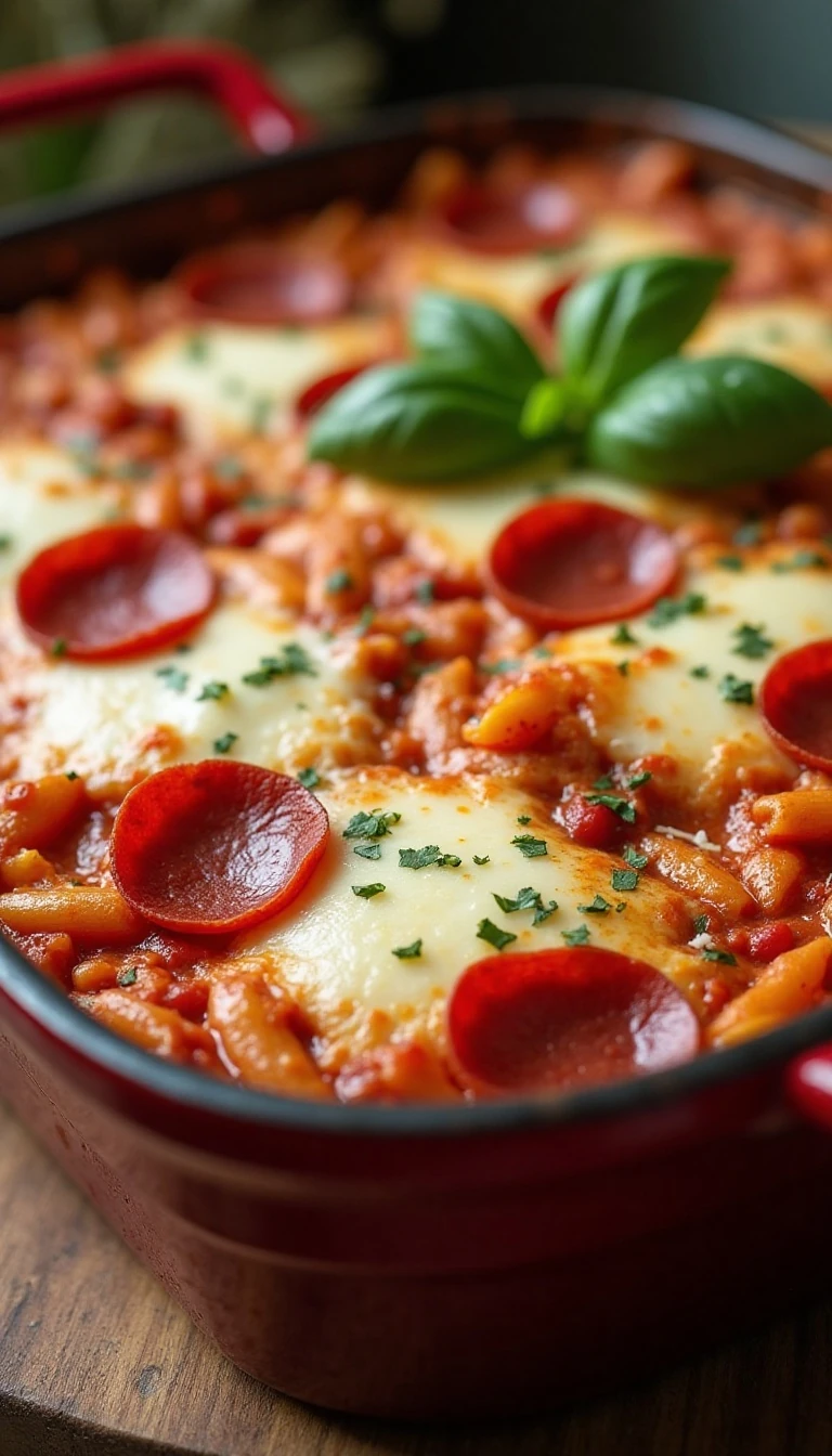Easy One-Dish Pepperoni Pizza Bake Recipe to Try Tonight