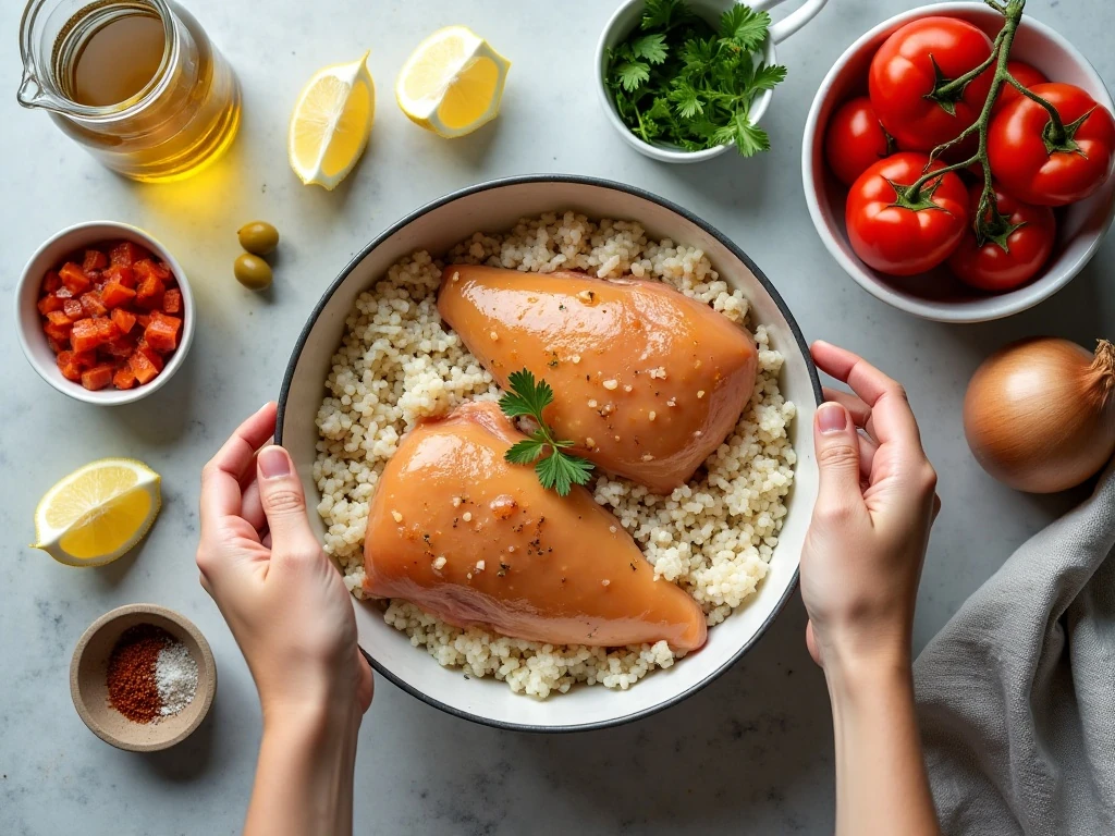 Ingredients for Spanish chicken and rice