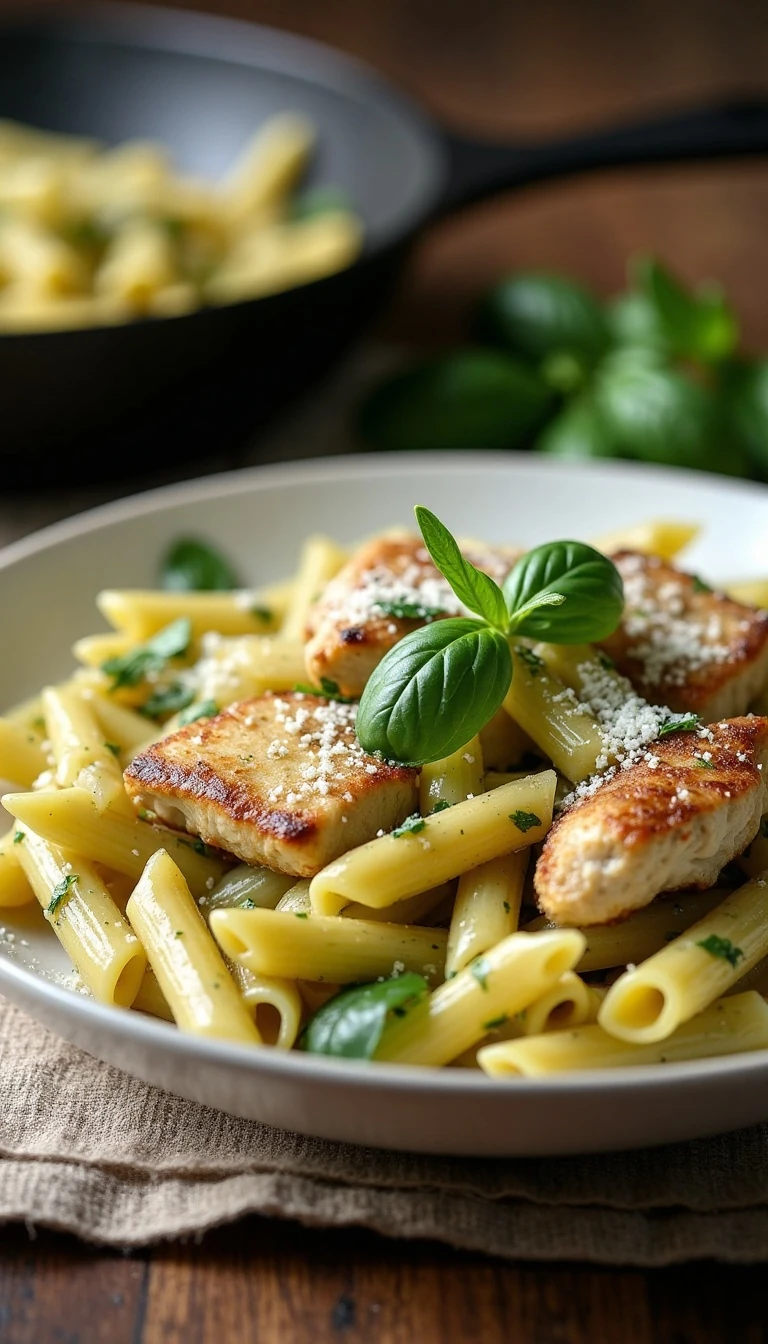 Easy One-Pot Creamy Pesto Chicken Pasta Recipe