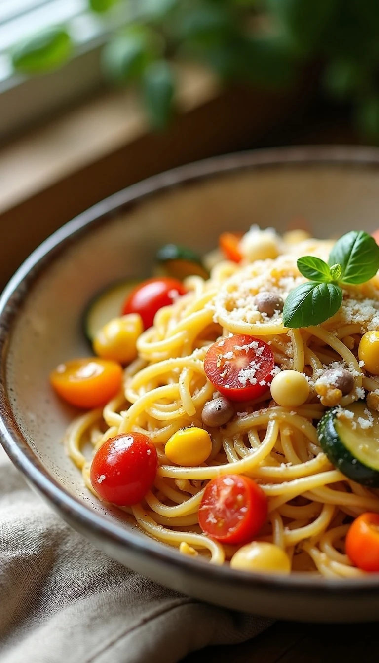 One-Pot Farmer's Market Pasta Recipe with Summer Vegetables