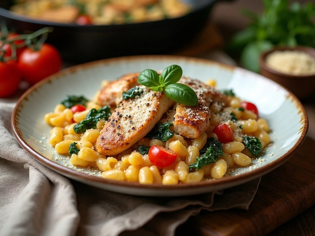 One-pot Italian chicken and orzo served as a comforting dinner
