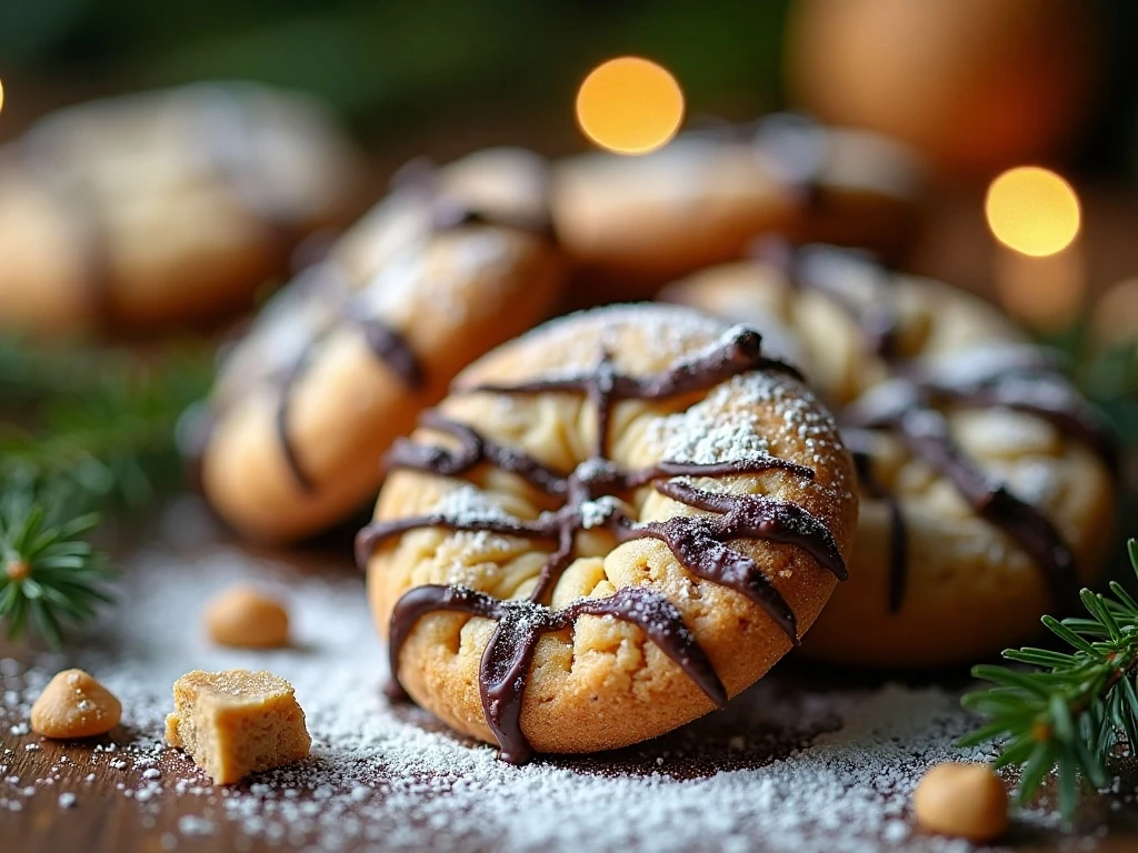 Festive close-up of decorated holiday cookies ready to serve