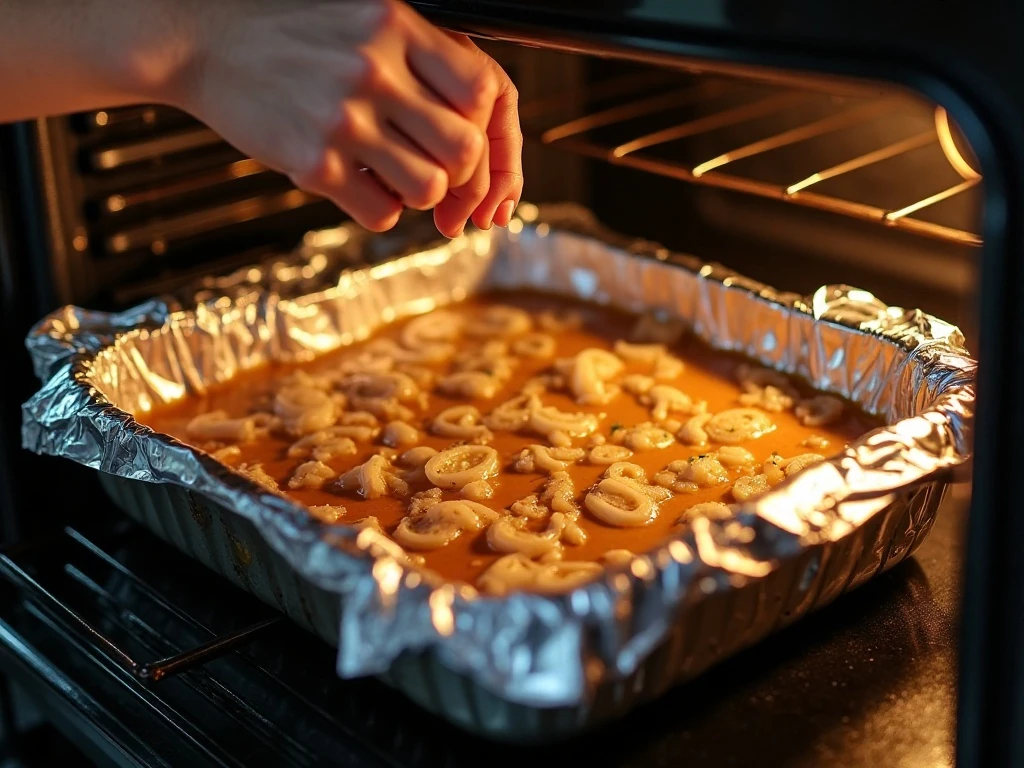 Covered steak casserole ready for slow baking