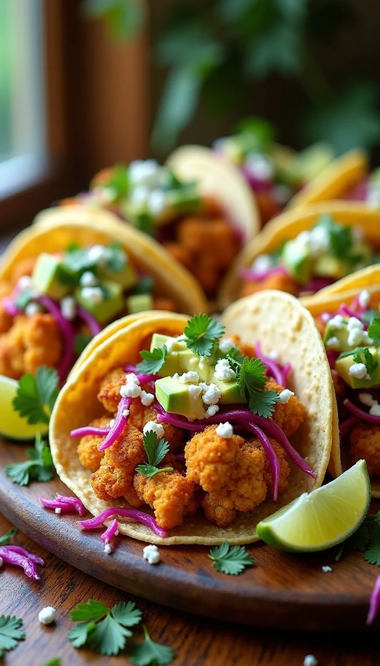 Oven-Roasted Cauliflower Tacos Recipe with Lime Crema