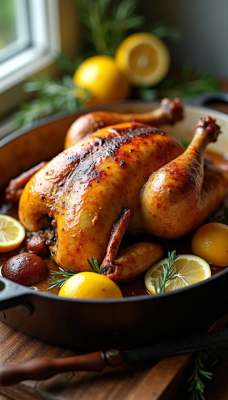 Oven-Roasted Whole Chicken with Cabbage Recipe