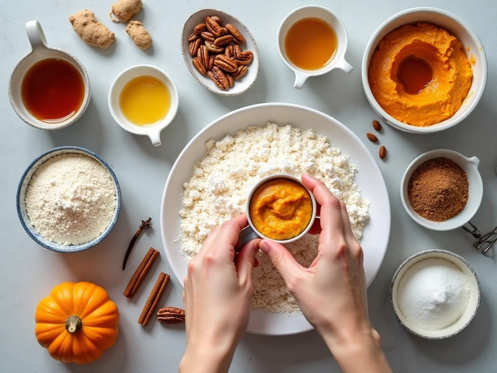 Ingredients for paleo pumpkin muffins