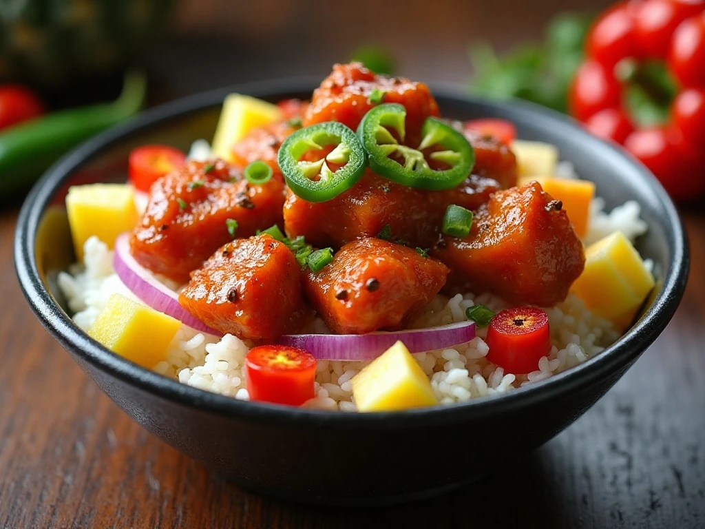 Copycat Panda Express Sweet Fire Chicken served over white rice