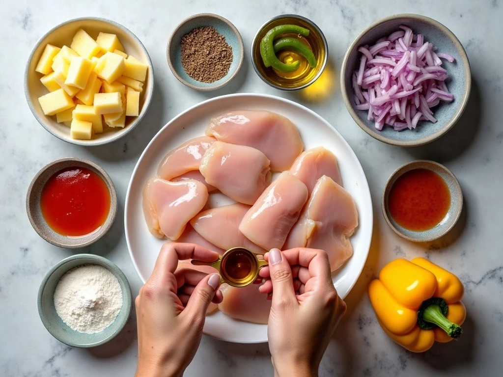 Ingredients for homemade Sweet Fire Chicken