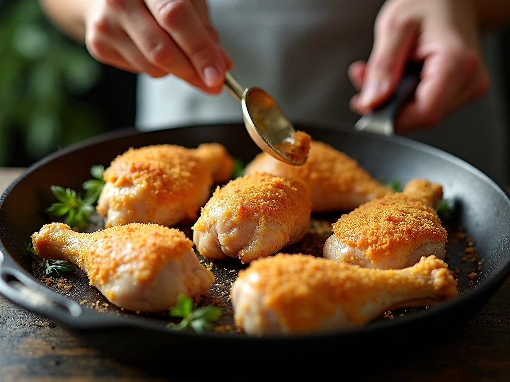 Uncrowded skillet helps chicken become crisp and golden