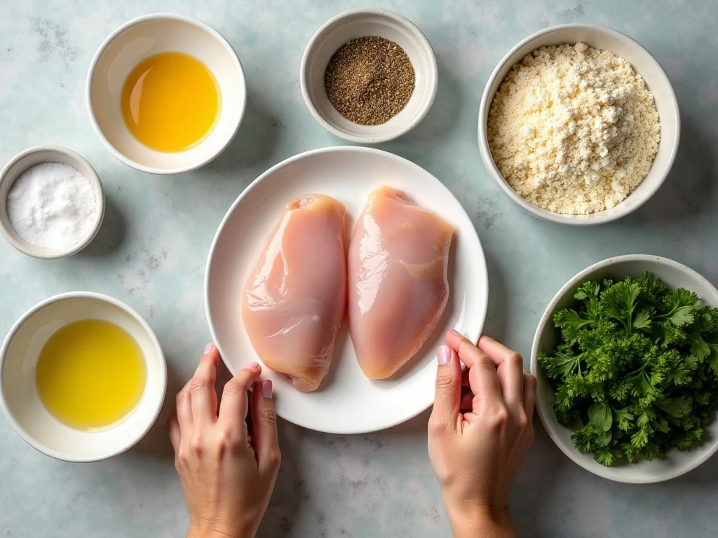 Ingredients for baked Parmesan chicken breasts